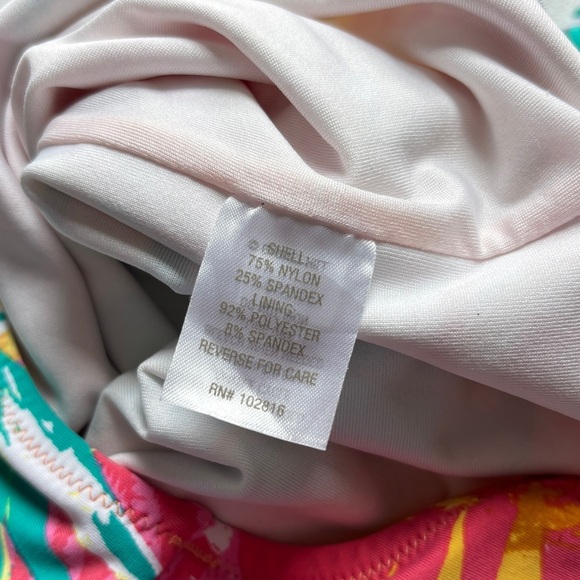 Garnet Hill Girl's Size 12 Tropical Leaf Floral Colorful One Piece Swimsuit - Picture 5 of 5